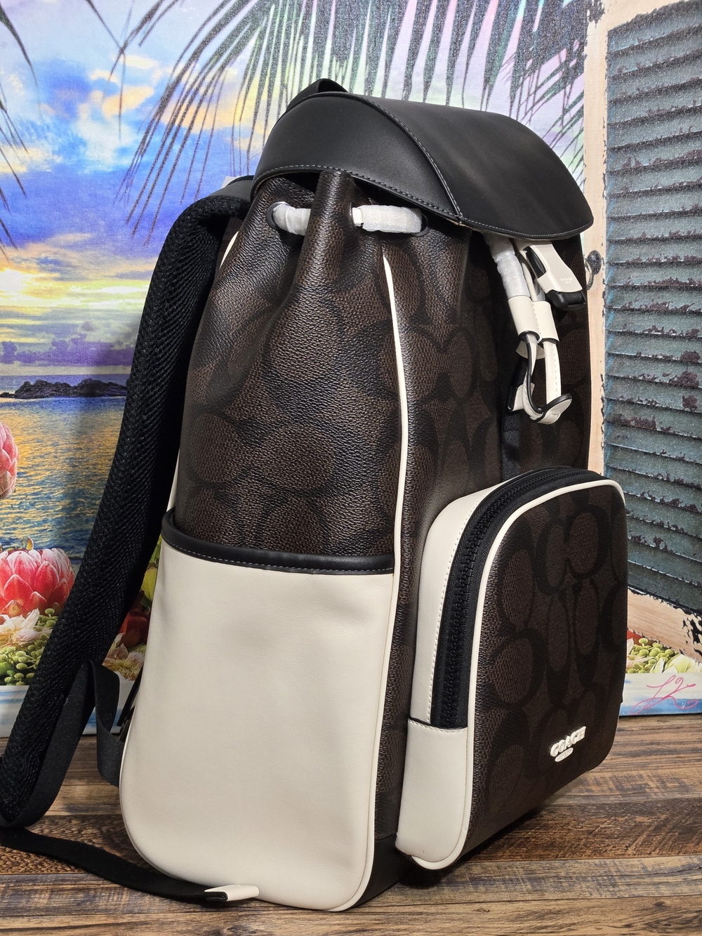 Coach Racer Backpack In Blocked Signature Canvas - Picture 4 of 8